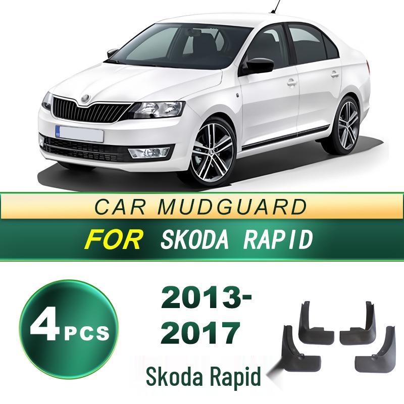 Soft Rubber Mud Flaps for 2013-2017 Skoda Rapid - No Drilling Required