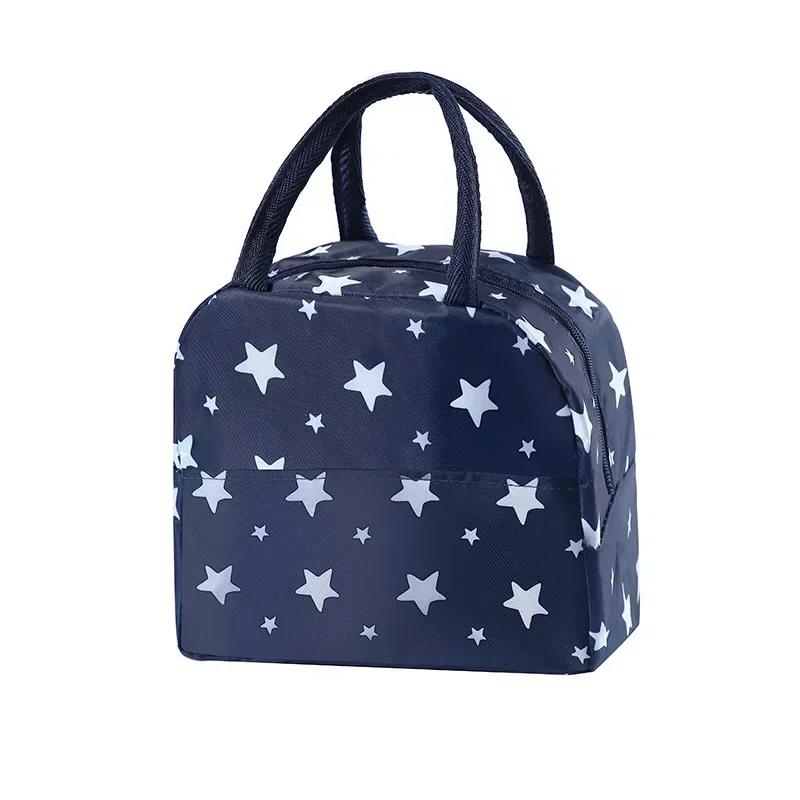 Functional Insulated Oxford Lunch Bag Flower Pattern Cooler Lunch Box Bags Thermal Food Picnic Lunch Bags for Women Kids