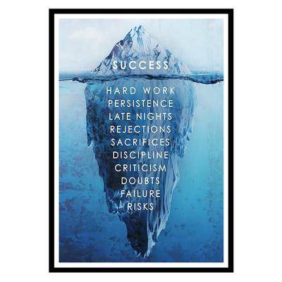 Iceberg SUCCESS Inspirational Wall Art Canvas Paintings Abstract Landscape Posters and Prints Hard Work Pictures Living Room Office Home Wall Decor
