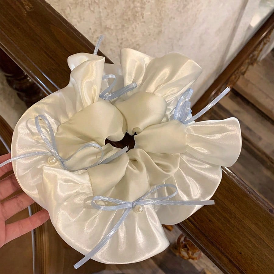 Ballet French White Skirt Bow Large Intestine Hair Band Female High Elastic Hair Tie Headband