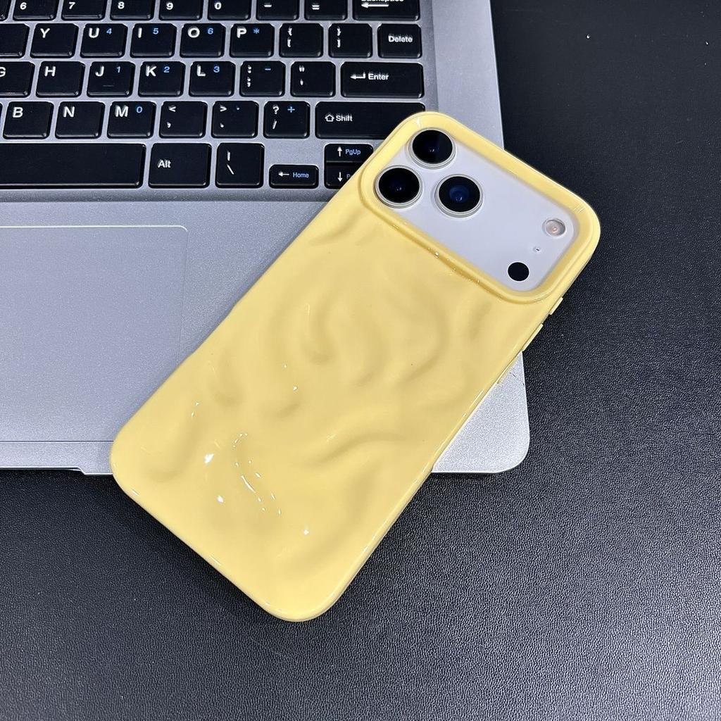 Luxury Electroplated 3D Wave Pattern Case For iPhone 17 Air 16 E 15 14 13 12 11 Pro Max XS Max XR 7 8 Plus Bright Glossy Cover