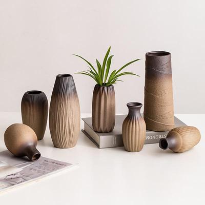 Retro Keramikvase für Trockenblumen & Grünpflanzen - Wohnzimmer & Arbeitszimmer Dekor