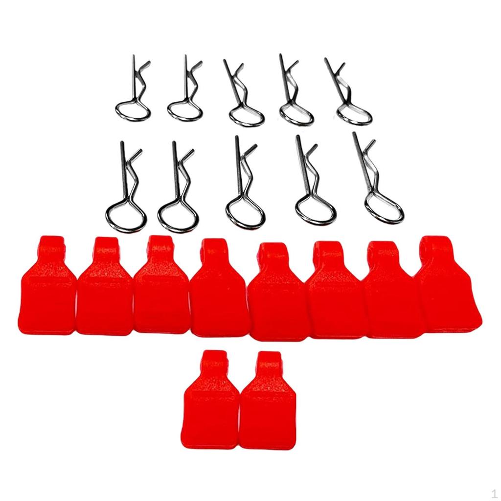 Clips, RC Car R Pins with 10 Tab Universal for SCX24 1:24 1:18 Crawler Buggy Accessory Spare