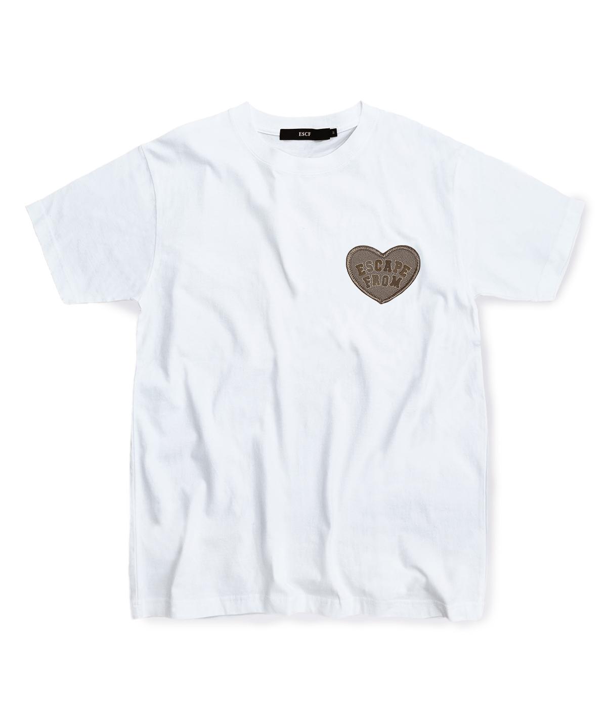 Escape From Beige Heart Patch T-Shirt White L