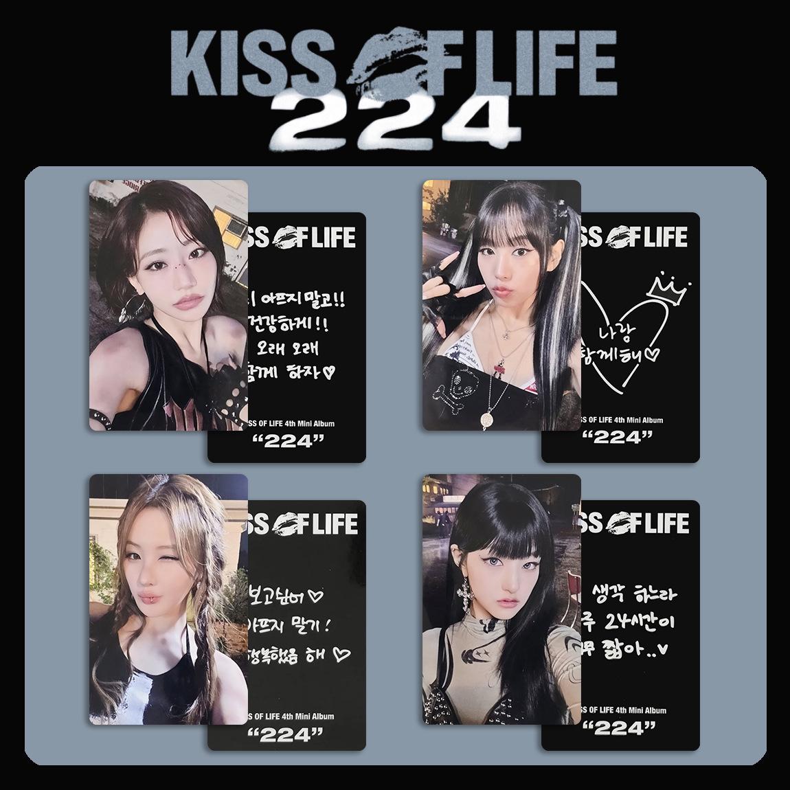 Мерч с альбома KISS OF LIFE: Случайная фотокарточка 224 + Специальная фотокарточка K4 + Эксклюзивная фотокарточка KIOF от Withmuu