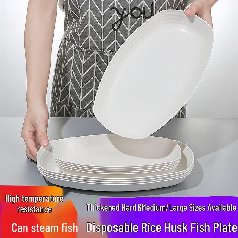 BoZhen Craftsman Chef Disposable Rice Husk Plate Set