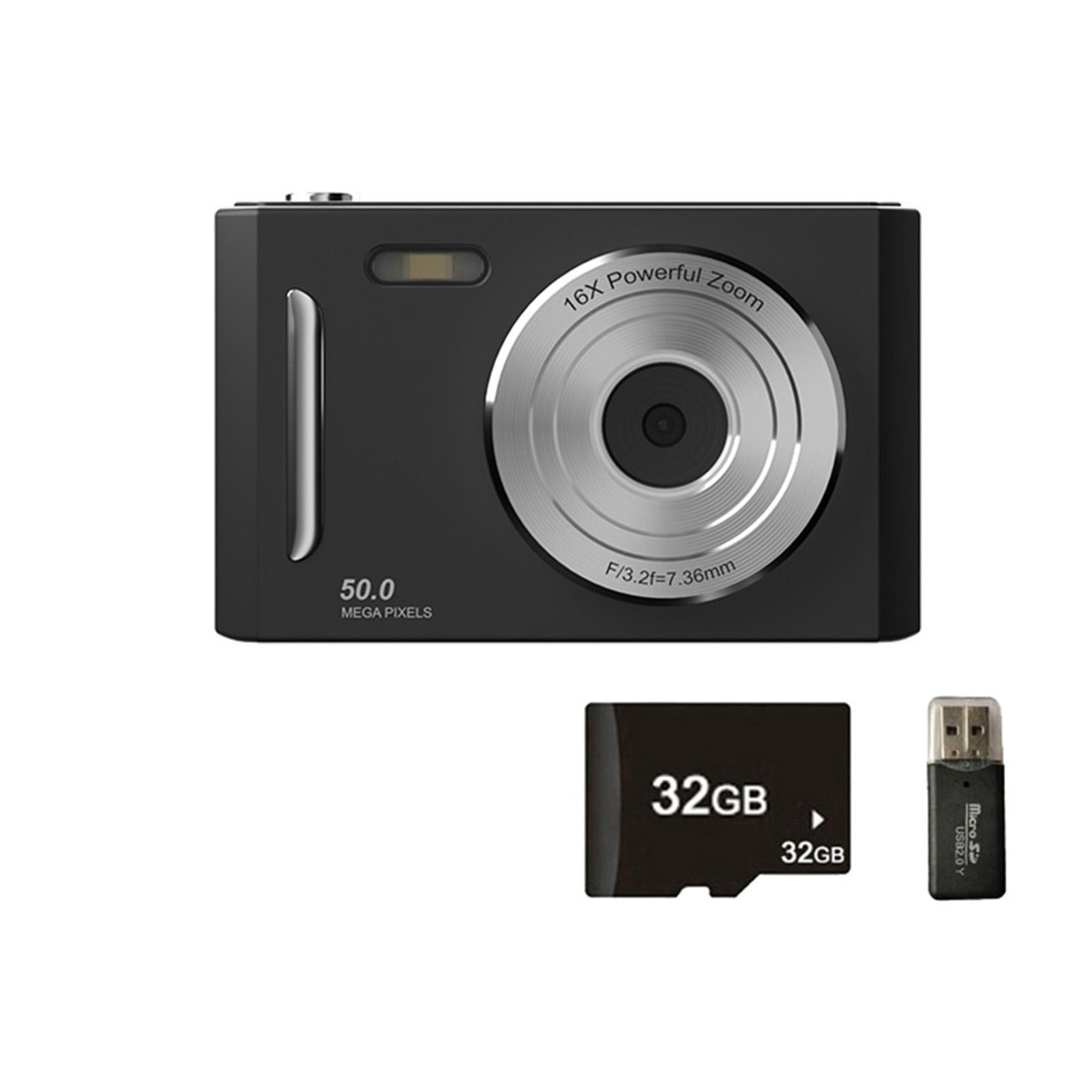 

4K Retro CCD Digital Camera - 50 Million HD Pixels Dual Camera Flash 8x Digital Zoom 2.4in Screen Auto Focus Entry-level Cam чорний