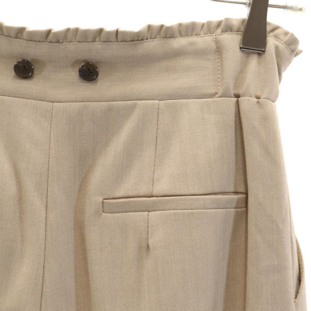 AMERI UNDRESSED Haft w jodełkę z liśćmi wysoki stan Szerokie spodnie S beżowy Kobiety Używane