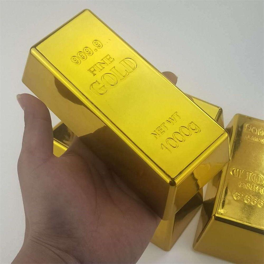 Simulation Golden Brick Paperweight Bullion Bar Office Accessory Fake Gold Bar  Novelty Gift