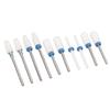 10pcs Ceramic Cuticle Remover Drill Bits  Nail Surface Polishing And Shaping