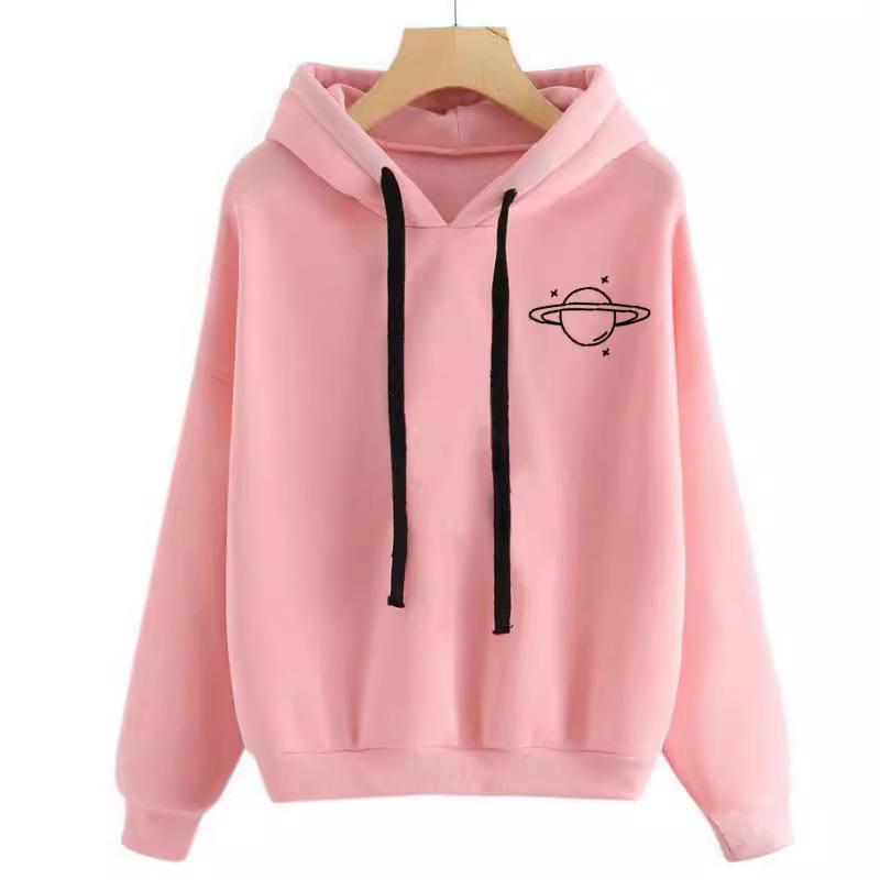 Amazon Cross-border Autumn and Winter European and American Hooded Pullover Printed Sweater Wish Multi-colored Top Women's Sports Clothes