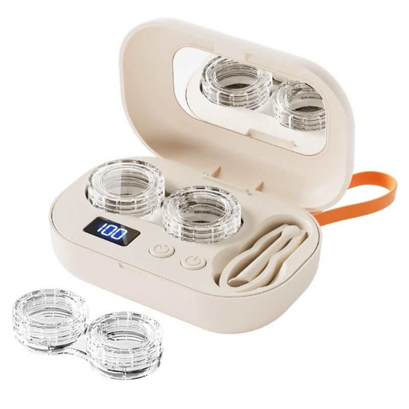 Portable USB Rechargeable Contact Lenses Cleaning Box That Removes Deposits Effectively Without Hand Rubbing