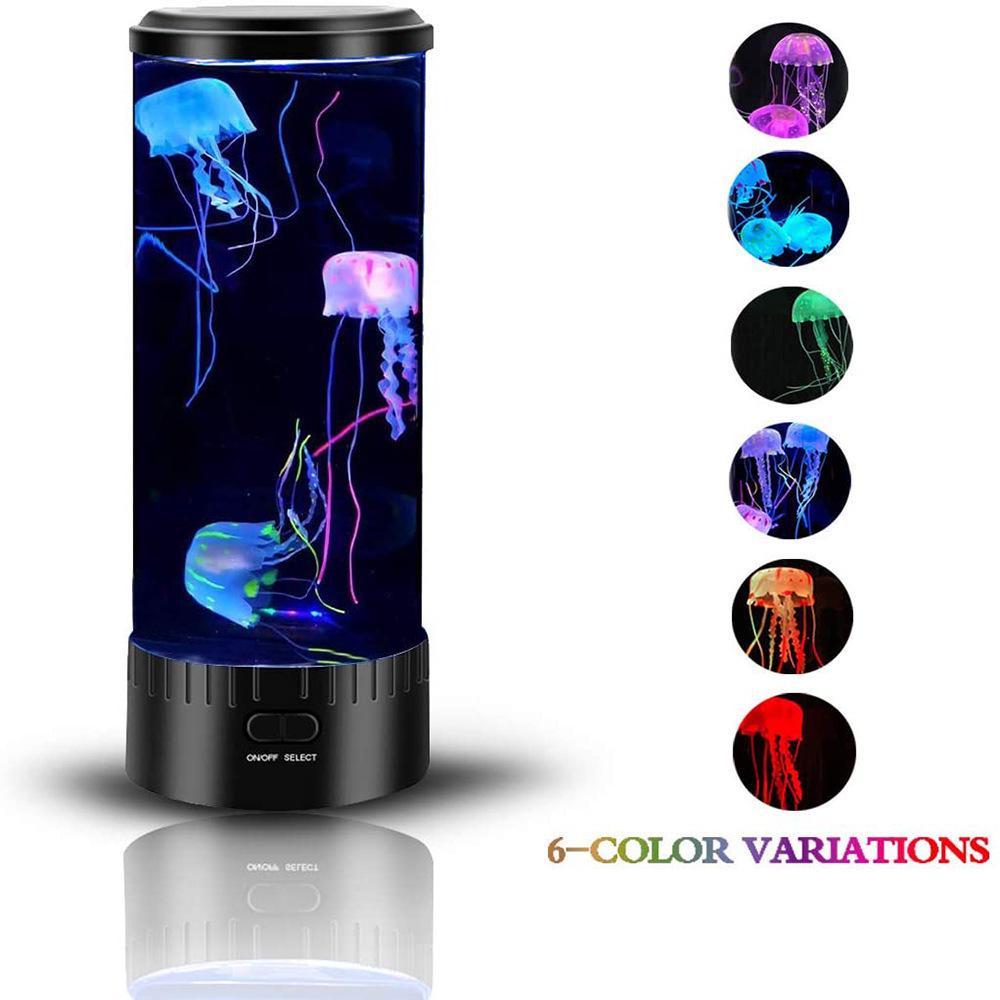Creative Medium-Sized LED Jellyfish Mood Light - USB Powered, Color-Changing Cylindrical Lamp