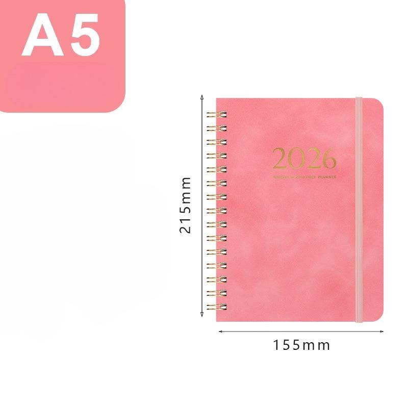2026 Planner - Weekly and Monthly Planner, A5 Size, Hard Cover Pink розовый