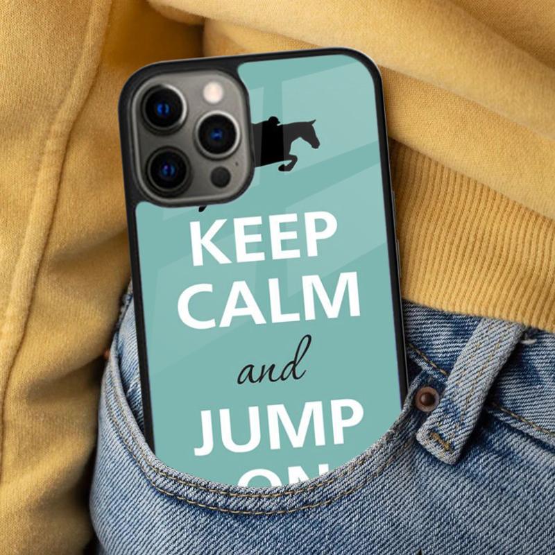 Keep Calm and Ride On Love Pony Horses Soft Phone Case for iPhone 17 Air 16e Pro Max 15 Pro 13 14 Plus 11 12 MagSafe Magnetic