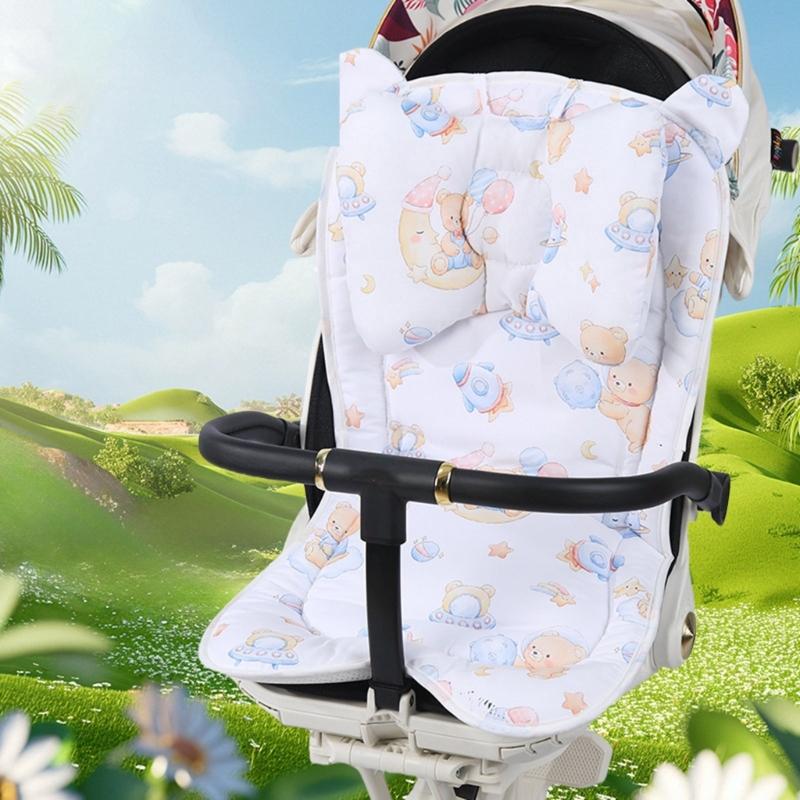 Reversible Infant Strollers Cushion Soft Breathable Pram Liner Thick Sponge Padded Universal For Baby Carriages