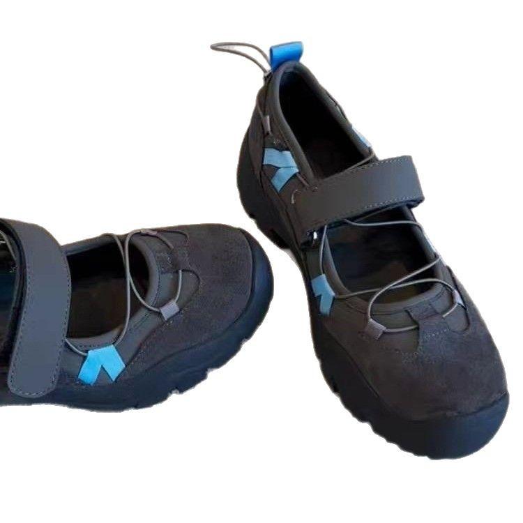 Sheepskin version~ Korean version of niche design ballet sneakers women's 2025 new Velcro Mary Jane shoes