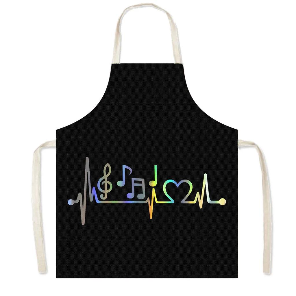 Music Rose Note Print Cooking Aprons Women Nice Lips Household Cleaning Clothing Baking Barber Chef Waiter Kitchen Apron