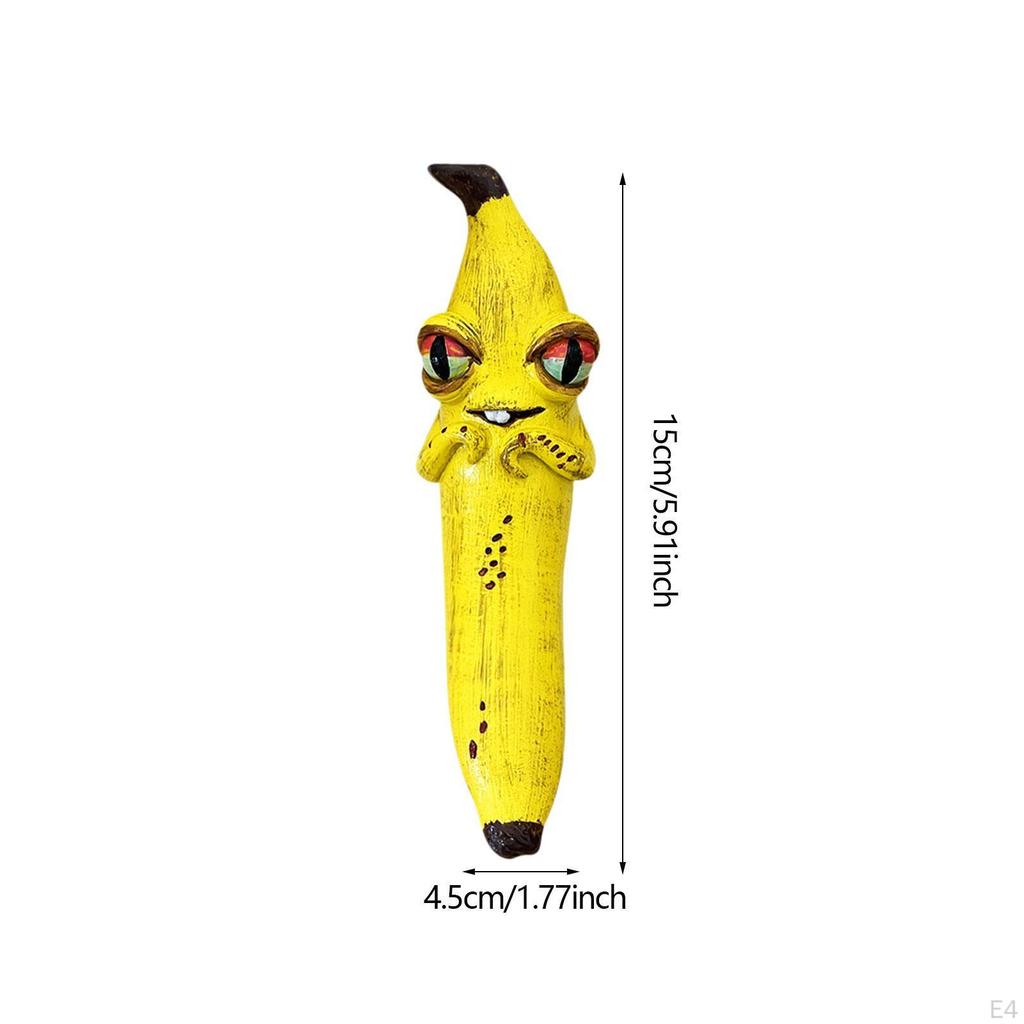 Resin Banana Statue Modern Fruit Sculpture for Office Patio TV Cabinet single eye