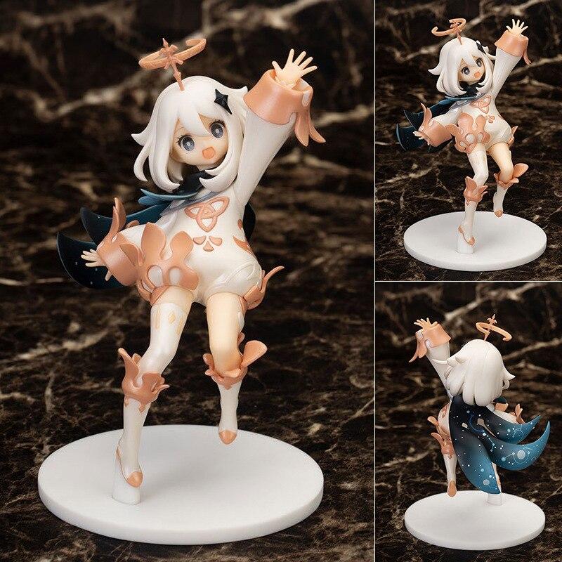 6pcs Genshin Impact Paimon Ganyu Ver Girl Anime Figure Hard Pvc Action Anime Model Toys Collection Dolls Gifts