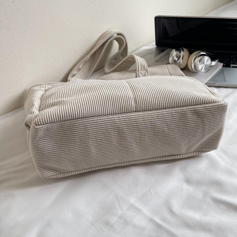 Lightweight Large Capacity Commuter Tote Bag Solid Color Shoulder Bag