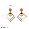 New Personalized and Creative European and American Style Geometric Square Earrings, Fashionable and Simple Versatile Earrings, Popular Earrings.