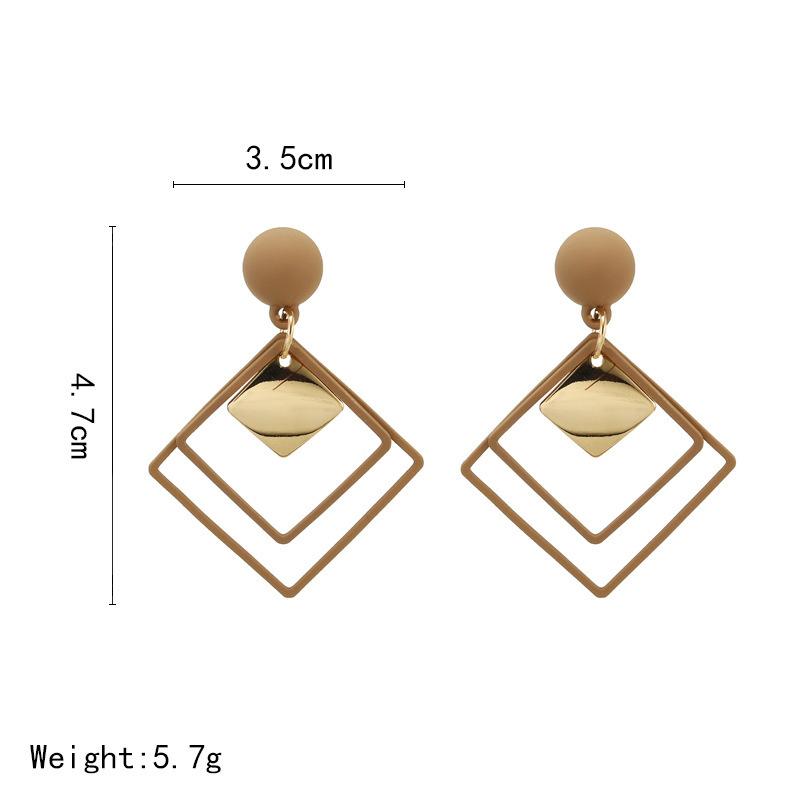 New Personalized and Creative European and American Style Geometric Square Earrings, Fashionable and Simple Versatile Earrings, Popular Earrings.