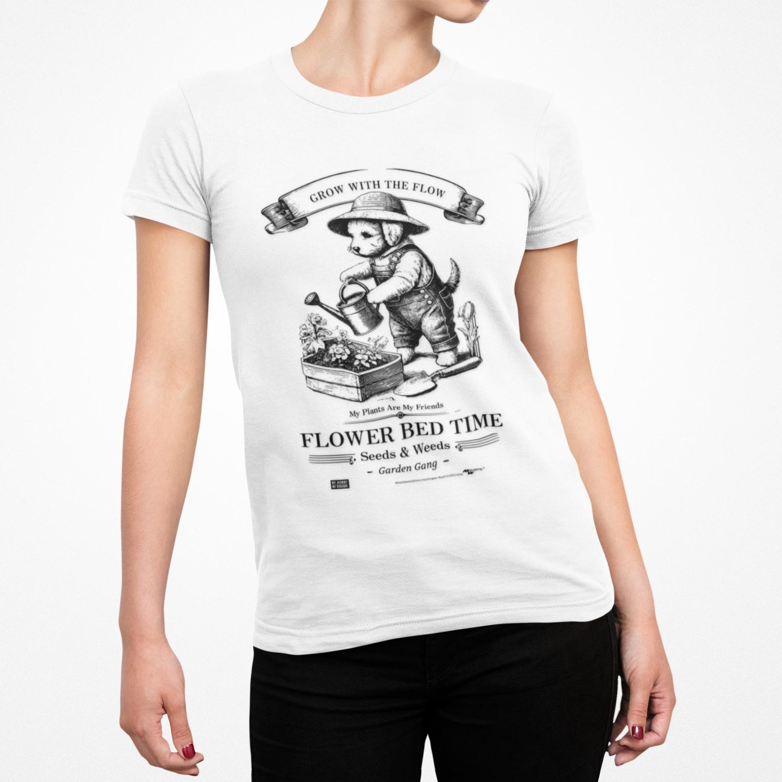 Grow with the Flow Gardening Dog T-Shirt 2XL