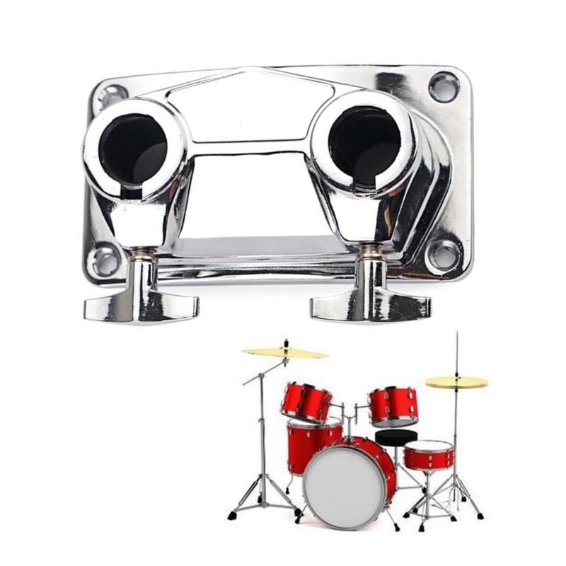 Double Hole Drum Connector Replacement Cymbal Holder Clamp Cowbell Mount Bracket Drum Accessory Easy to Install