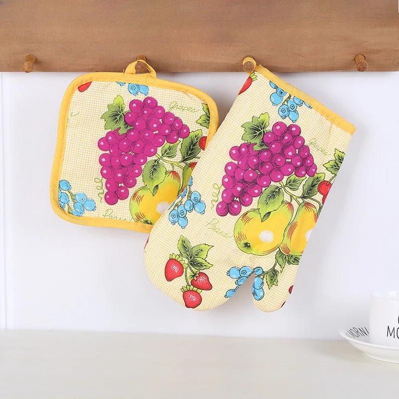Oven Gloves Table Mat Practical Microwave Ovens Two-piece Set Scald Resistant Household Goods Heat-resistant Kitchen Accessories