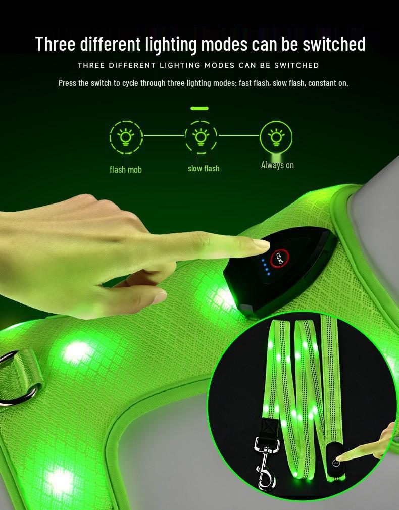 Huisdier Explosiebestendig LED Reflecterend Oplaadbaar Hondentuig