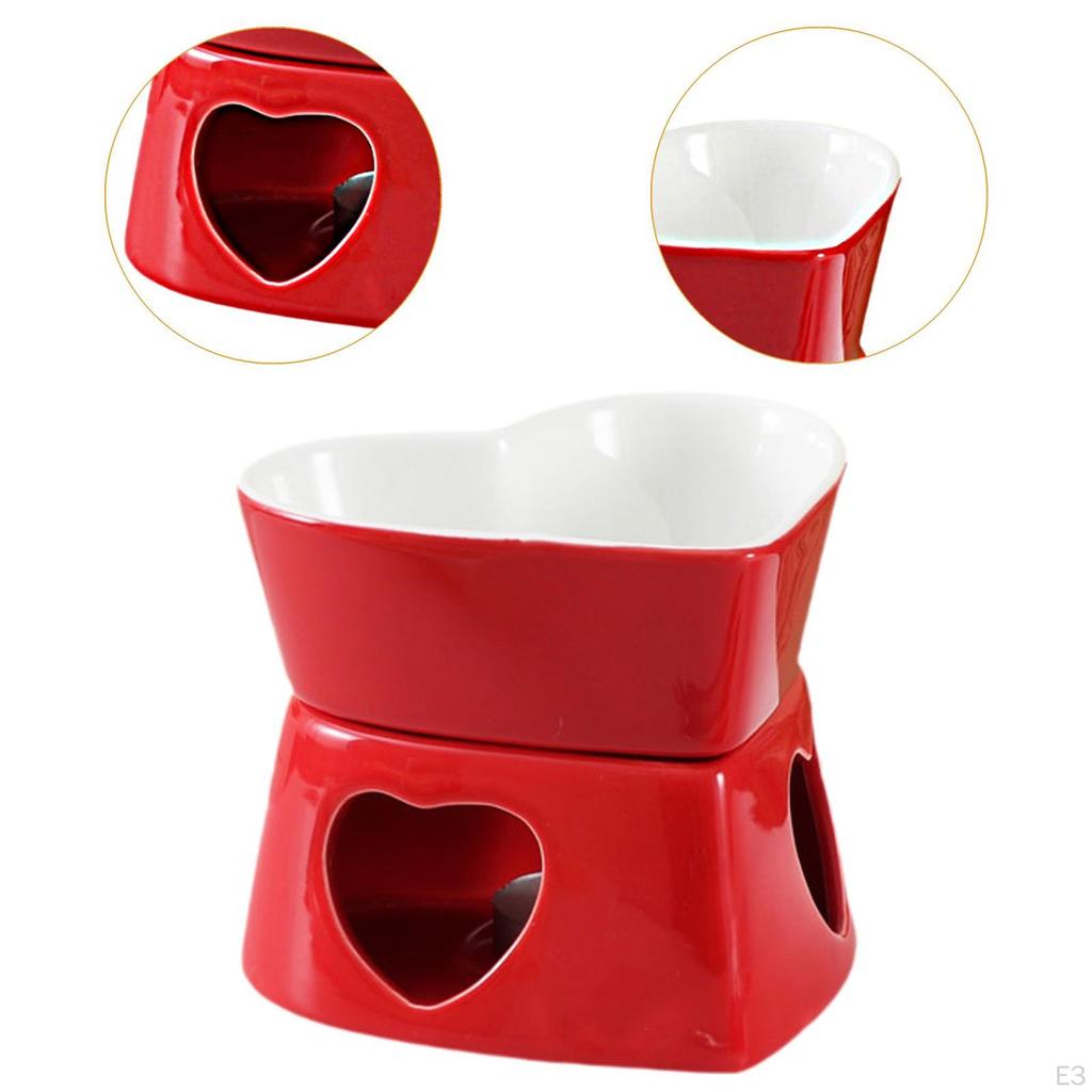 -Feuerkessel Schüsselwärmer DIY Bastelornament mit 4 Gabeln Butter Mini-Fondue-Topf für Valentinstag