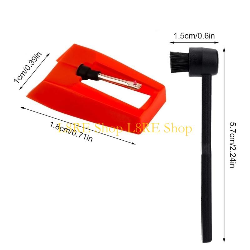 L8RE 4PCS Diamond Styluses Needle Replacement Set with Cleaning Brush Record Player Needle for Turntable Record Players