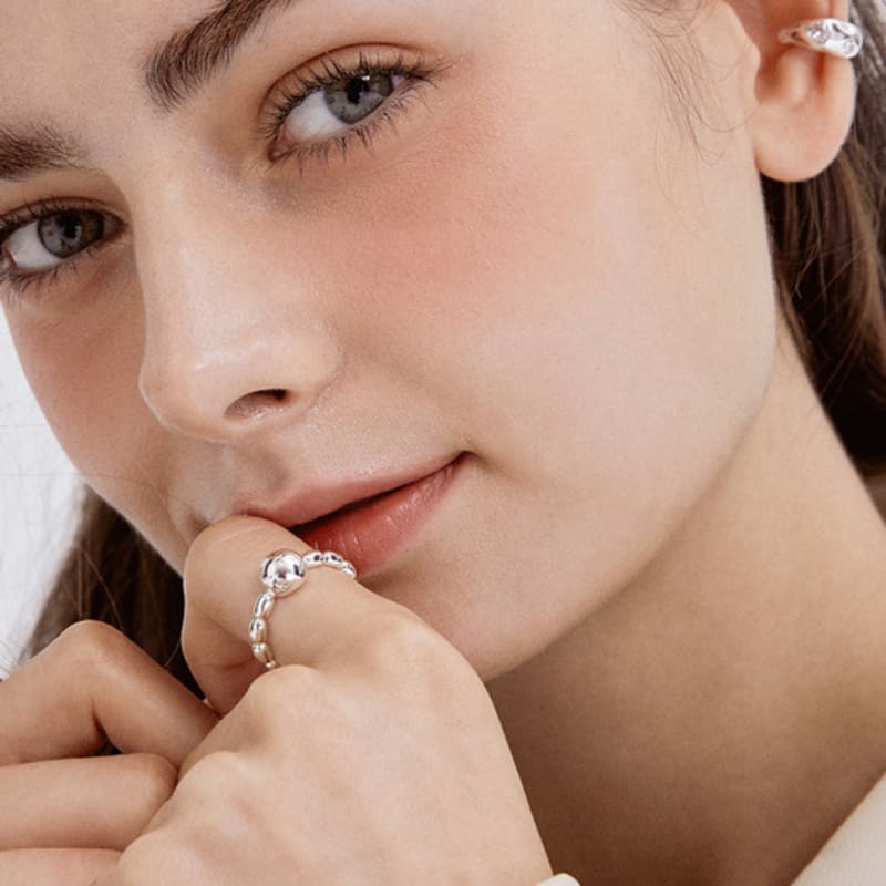 Tatiana (SILVER925) Glitter Draw Ball Ring CR1813