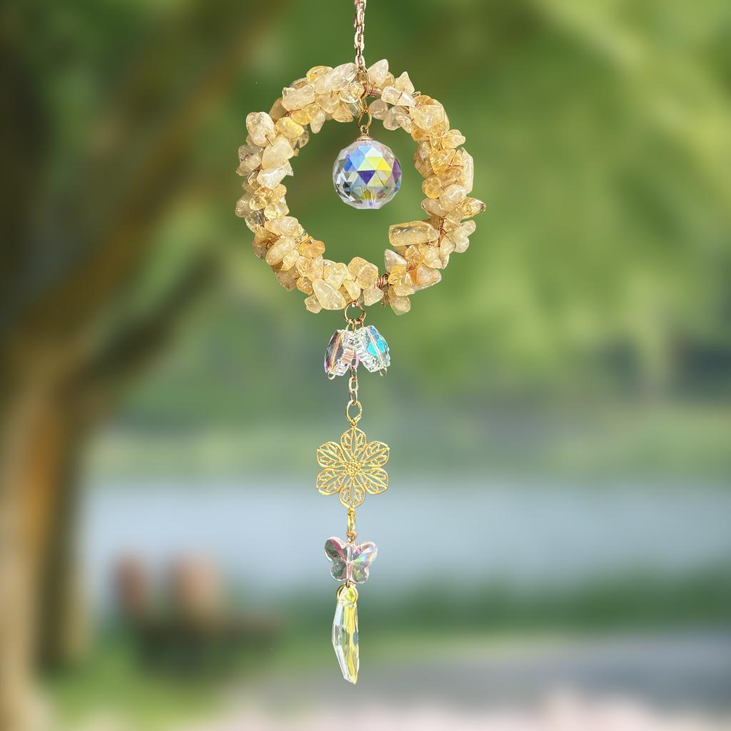 Heimdekoration hochwertiges Gefühl Autoanhänger Autorückspiegel Kristallanhänger Natur-Originalsteinanhänger