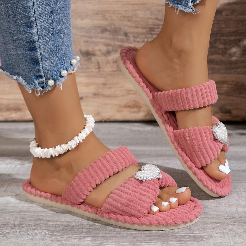 Woman Slippers Autumn Winter Fashion Warm Home Plush Slides Woman Bedroom Soft Sole Cotton Slippers Comfortable Casual Shoes