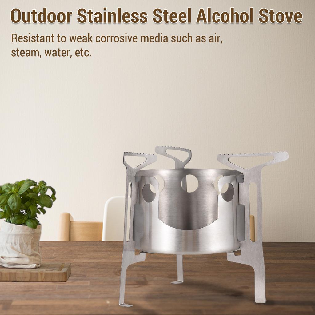 Mini Réchaud à Alcool Pour Camping Réchaud à Bois Portable 2 en 1 Pour Randonnée Sac à Dos Urgence Extérieur Café