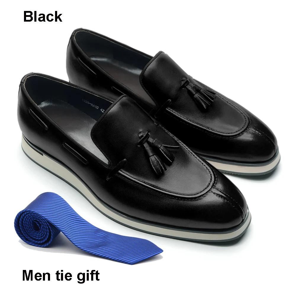 

Качественные мужские повседневные кроссовки из натуральной кожи, роскошные слипоны-лодочки, осенне-зимние лоферы с кисточками, плоская социальная обувь для мужчин 38