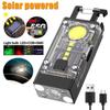 4000LM mini EDC solární LED + COB svítilna malá kapesní klíčenka svítilna USB dobíjecí silná magnetická kempingová lucerna světlomet