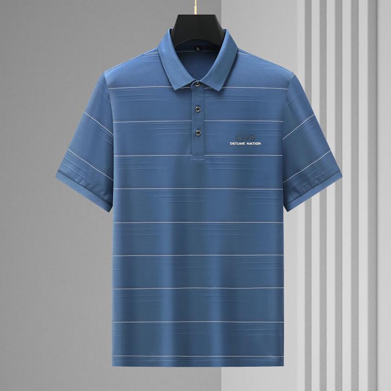 

Men s Plus Size Striped Polo Shirt 2XL