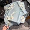 100% Silk Scarf Plum Blossom Pattern Square Scarves for Women Wrap Kerchief Mulberry Silk Bandana Fashion Luxury Headband Hijab