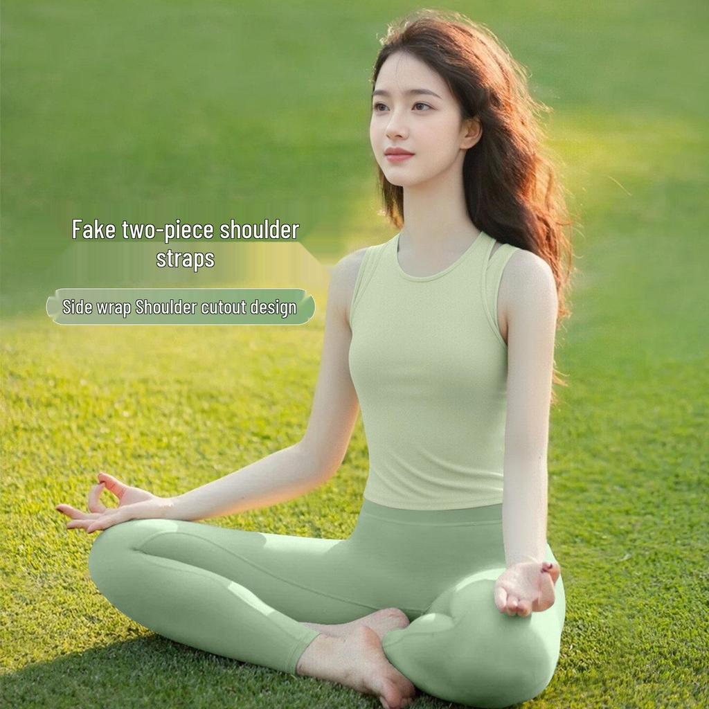Yoga-Top mit integriertem BH - Stilvolle 2-in-1 Pilates-Weste für Damen