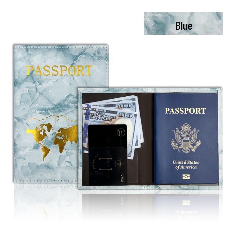 Customizable Marble Gold Foil Passport Holder with Multi-color Options