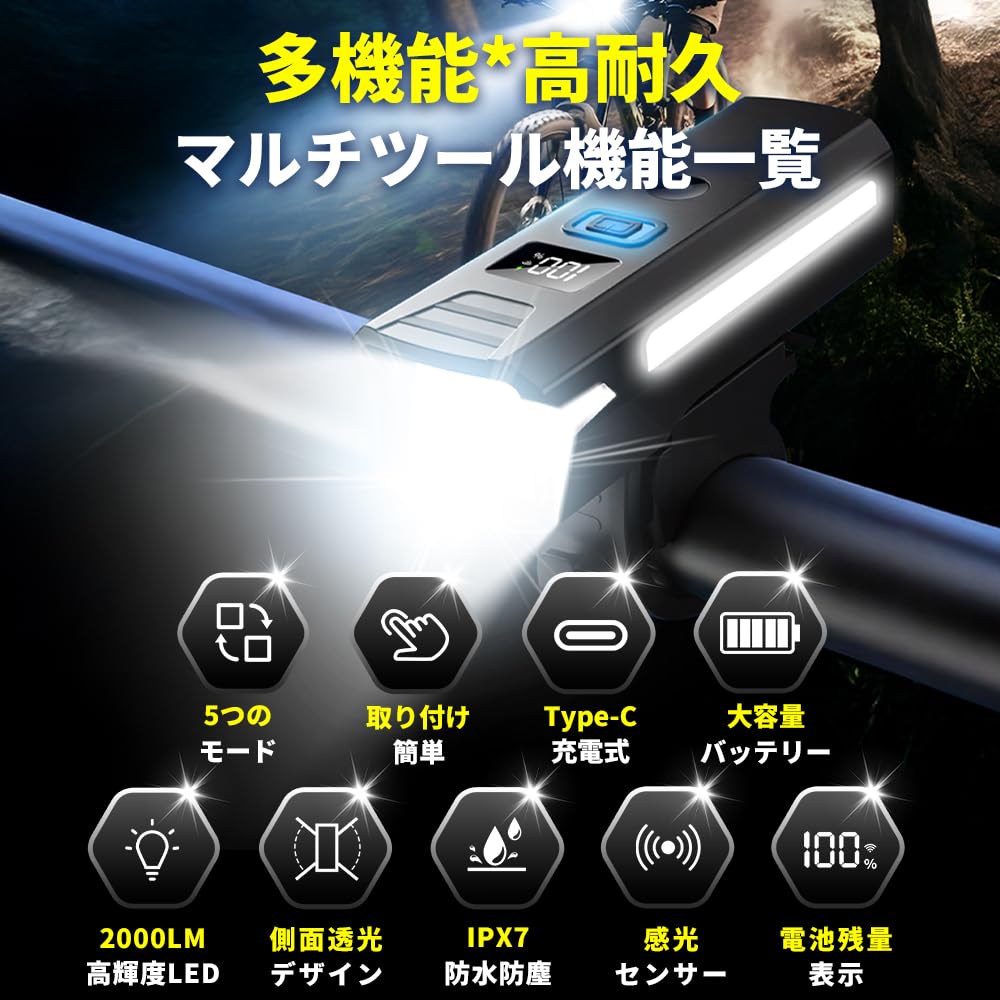 [Ultra High Brightness/Long Distance Illumination] Bicycle Light Optical Sensor High