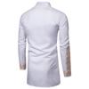 Men's Loose Casual  Shirt Ethnic Style Printing Robe Long Sleeved Shirt Top