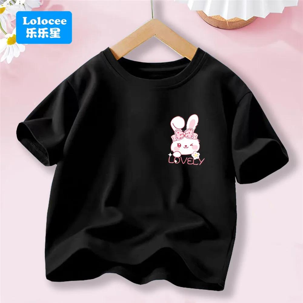 Sweet Heart Print T-Shirt Crew Neck Short Sleeve T-Shirt Casual Every Day Tops, Girls Clothing Fashion Teens Sport Clothes