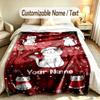 Cat Theme Soft Blanket Personalized Custom Name Text Print Warm Blanket Home Sofa Bedroom Decor