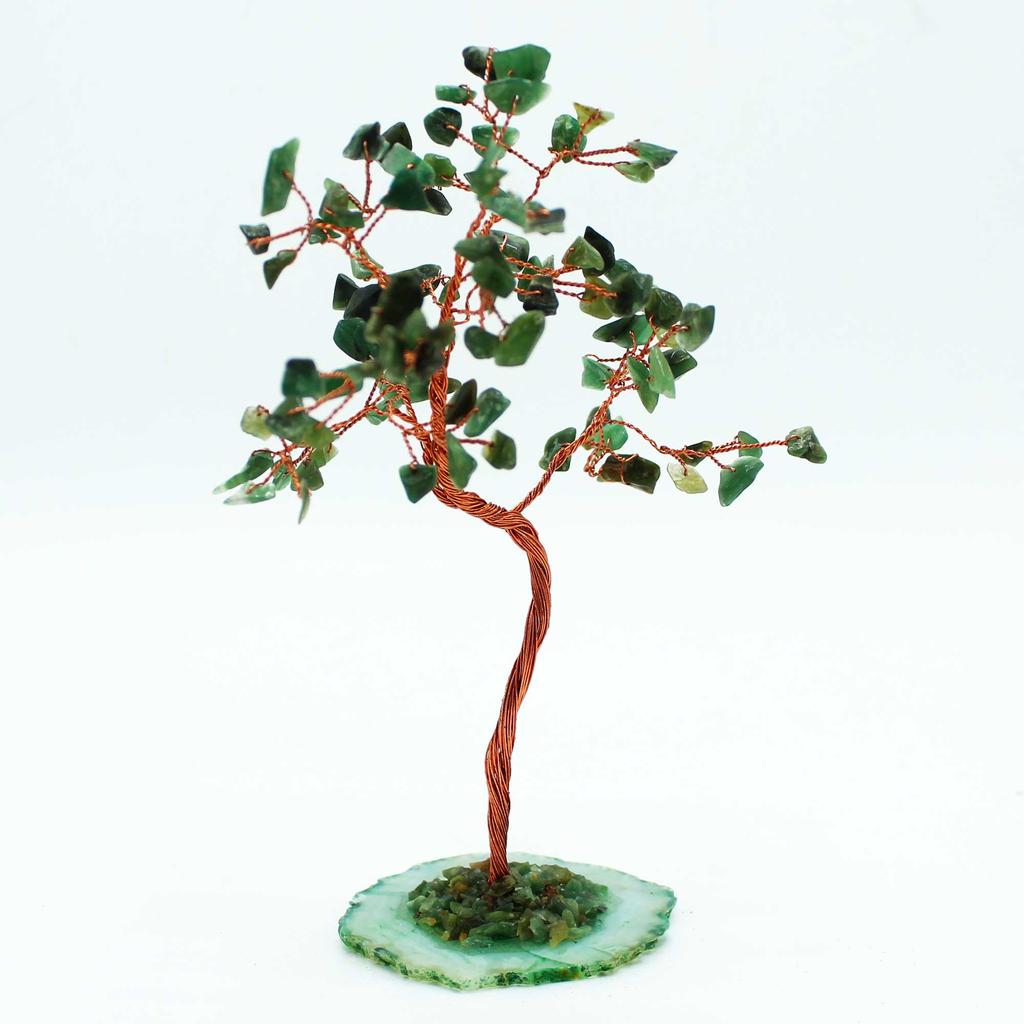 Green Aventurine Crystal Tree 100 Gemstones Agate Base
