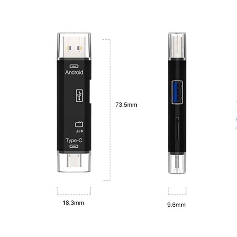 5 In 1 Multifunction USB 2.0 Type C/Usb/Micro Usb /TF/SD Memory Card Reader OTG USB Reader Card Adapter Mobile Phone Accessories