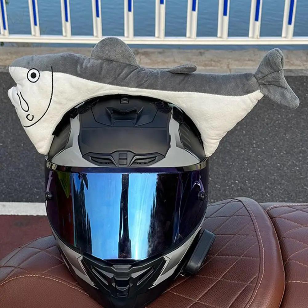 

Motorcycle Helmet Shark Decoration Plush Shark Helmet Rider Personality Personalized Style Helmet Accessory Display Accesso S1M4